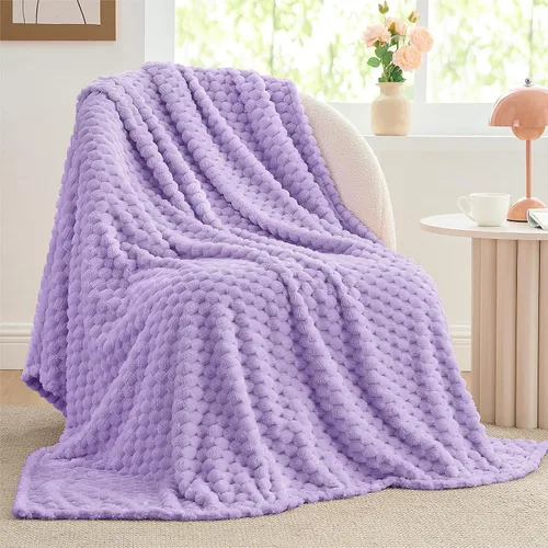 Vista 228 de BEDELITE Manta de forro polar para sofá y cama, manta decorativa de jacquard 3D de almendra, súper suave y acogedora, manta mullida cálida adecuada