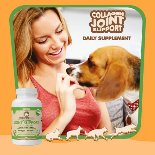 Vista 6 de Colágeno para perros y gatos - Suplementos de colágeno para la salud de las articulaciones - Suplemento de vitamina C para la movilidad
