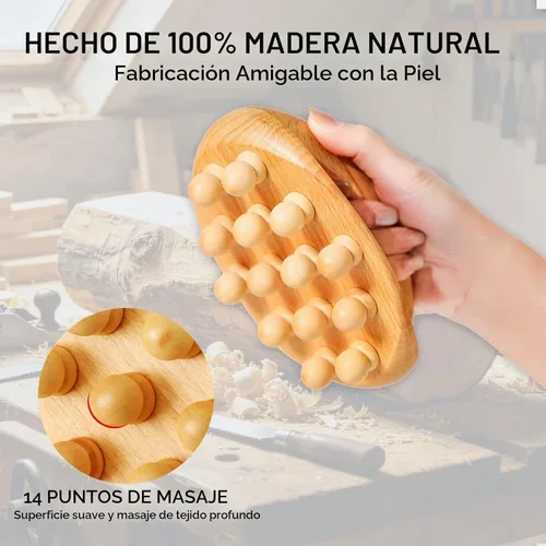 Vista 5 de Herramientas de masaje de terapia de madera, herramienta de masaje para celulitis y cepillo corporal de masaje Professional Meridian Pressure