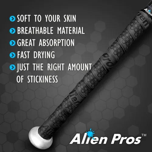 Vista 4 de ALIEN PROS - Cinta de agarre para bate de béisbol (2 agarres/4 agarres), 1.1 mm, precortada y sensación Pro – Reemplazo para agarre de bate
