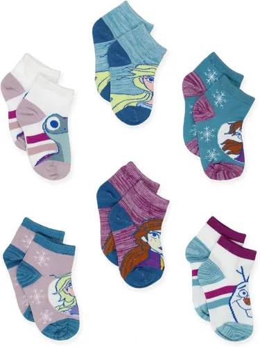 Vista 3 de Disney Frozen 2 Anna Elsa - Juego de 6 calcetines para niños pequeños