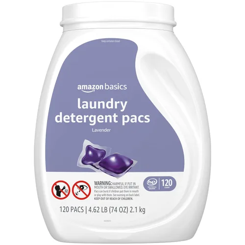 Vista 4 de Amazon Basics - Cápsulas de detergente para ropa, aroma a lavanda, 120 unidades (Nuevo empaque)