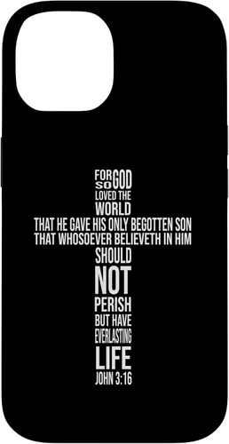 Vista 4 de Christian Cross John 3:16 Bible Verse Faith-Based Easter Case for iPhone 16