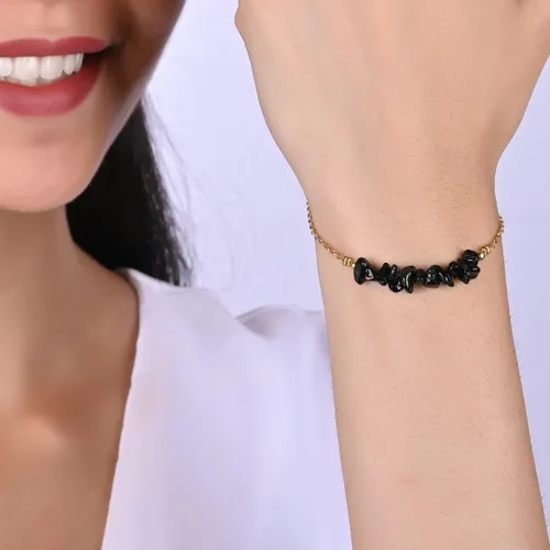 Vista 5 de Gempires Natural Chips Bar Bracelet, Energy Healing Crystals, Birthday, Gift for Her, Gemstone Jewelry 8 inch