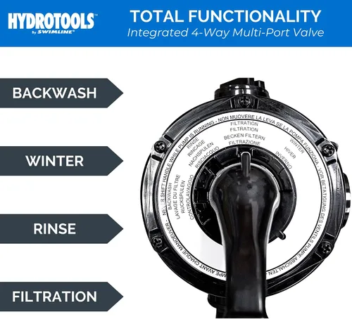 Vista 5 de HYDROTOOLS Bombas de filtro de arena y cartucho para piscinas sobre el suelo Sistemas de limpieza de 12-16 pulgadas y 8-40 SF Opciones de bomba