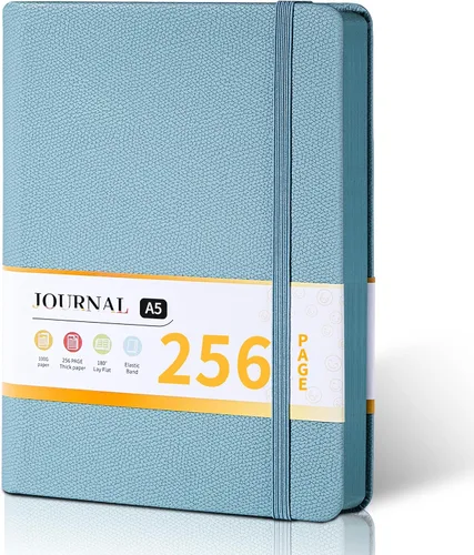 Vista 18 de Diario forrado con líneas de CAGIE para hombres y mujeres, diario encuadernado en cuero con anillos de crecimiento de árboles, cuaderno de 256
