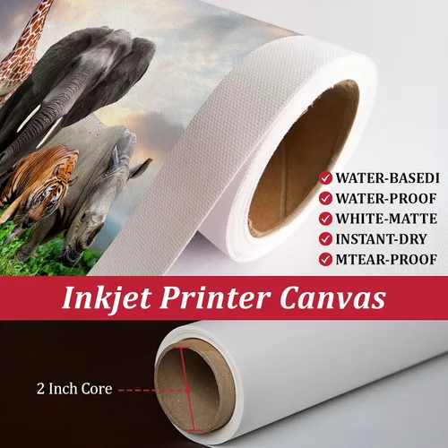 Vista 2 de Rollo de lienzo mate profesional largo sin estirar, impresora de inyección de tinta de formato ancho, perfecta para bellas artes, fotografía 1 rollo