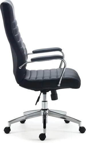 Vista 3 de STAPLES Bentura - Silla ergonómica de oficina ejecutiva y gerente, respaldo alto, altura ajustable, cuero regenerado, color negro