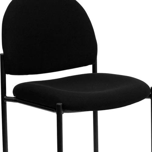 Vista 8 de Flash Furniture Tania Comfort Silla de recepción lateral de acero apilable de tela negra