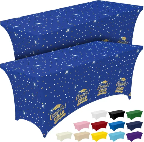 Vista 32 de Pureegg - Juego de 2 manteles de elastano ajustables de 1,2 m para mesas rectangulares, mantel elástico y sin arrugas para mesa de masajes, fiestas