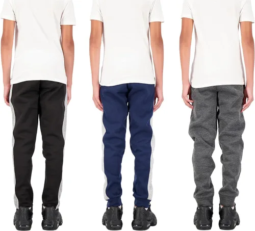 Vista 4 de Hind Boys - Paquete de 3 pantalones deportivos de vellón y tricot, con bolsillos para atletismo y atuendo casual.