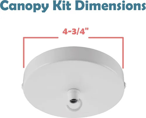 Vista 4 de Aspen Creative 21510-21, Kit de candelabro contemporáneo y toldo de lámpara con gancho para cuello, blanco mate, 4-3/4 pulgadas de diámetro