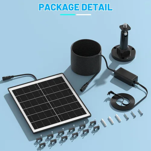 Vista 7 de iTODOS El panel solar funciona para Arlo Pro y Arlo Pro 2, cable de carga de alimentación al aire libre de 11.8 pies y montaje ajustable,