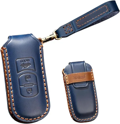 Vista 7 de Funda de cuero para llave de coche para Mazda CX-3 CX-4 CX-5 CX-7 Llavero Smart Remote Key Case Protector 2/3 Botones, 2 Botón-negro