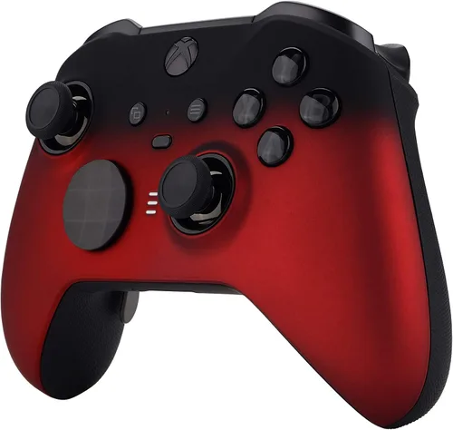 Vista 5 de eXtremeRate Shadow Scarlet Red Soft Touch Grip Faceplate Cover, Front Housing Shell Case Replacement Kit for Xbox One Elite Series 2, Xbox Elite 2