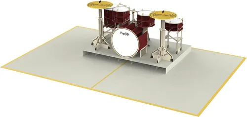 Vista 4 de PopLife Kit de batería 3D Pop Up Card – Tarjeta de cumpleaños de músico, fiesta de jubilación, día del padre, regalo de banda de rock, graduación