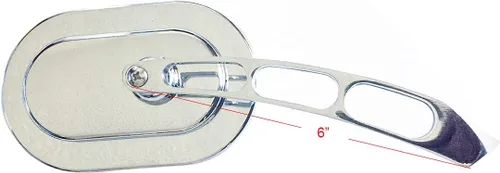 Vista 4 de 1 par de espejos cromados Magnum con cabeza ovalada para motocicleta, compatibles con Harley-Davidson Heritage Softail Classic FLSTC 2001