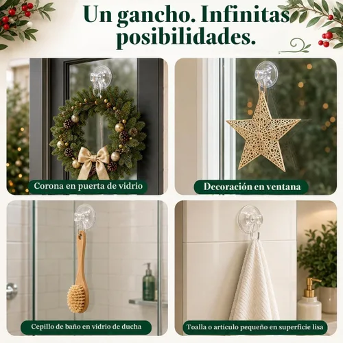 Vista 7 de KORCCI Ganchos de ventosa para ducha, carga máxima de 10 libras, sin rastro, reutilizables y extraíbles, pequeños ganchos de succión transparentes