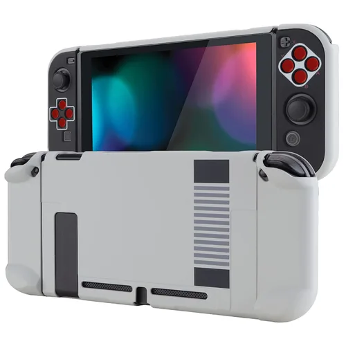 Vista 24 de eXtremeRate PlayVital Back Cover for Nintendo Switch Console, NS Joycon Controller Protector Hard Shell, Dockable Protective Case with Colorful ABXY