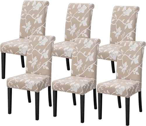 Vista 18 de FORCHEER Juego de 4 fundas para sillas de comedor para comedor, fundas elásticas para sillas de comedor y cocina, lavables y extraíbles