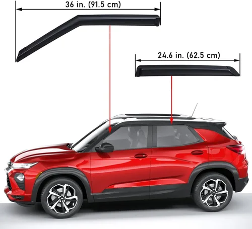 Vista 2 de Lightronic Visera de ventana de ventilación automática de montaje exterior extraduradera, se adapta a Chevrolet Trailblazer 2021-2025, protección