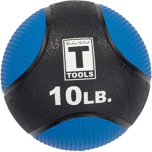 Vista 5 de Body-Solid Pelota medicinal de goma, agarre superior, superficie texturizada, pelotas ajustables de presión de aire, ideal para ejercicios Negro