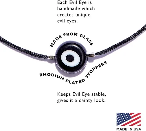 Vista 2 de NAZ COLLECTION - Pulsera de Hilo Contra el Mal de Ojo Hecha a Mano Kabbalah Protección Hamsa Ajustable Pulsera Mexicana Mal De Ojo Amuleto