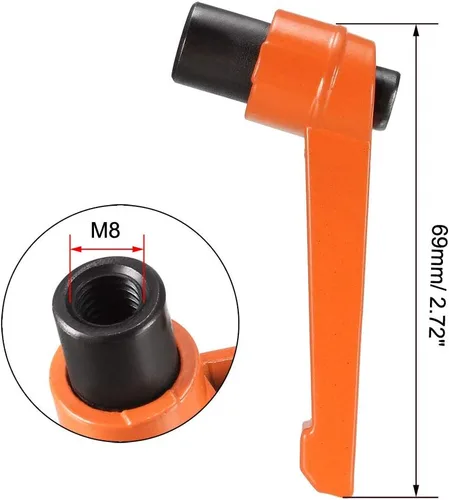 Vista 2 de uxcell® M8 manija ajustable palanca de sujeción botón trinquete hembra roscado perno 3 piezas