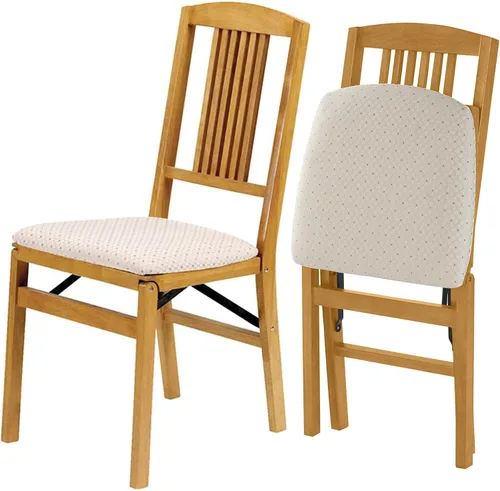 Vista 8 de Stakmore Simple Mission - Juego de 2 sillas de comedor plegables de madera Chery