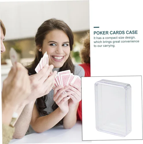 Vista 5 de 12 cajas de póquer caja de plástico organizador de tarjetas de póquer de plástico caja organizadora transparente titulares de tarjetas de juego