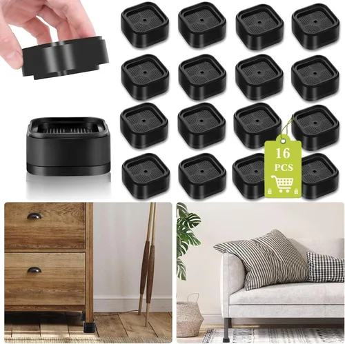 Vista 9 de Paquete de 12 elevadores de muebles de 1, 2 o 3 pulgadas, elevadores de cama ajustables resistentes para mesa, escritorio, sofá, silla, gabinete