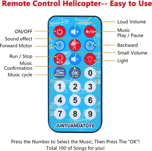 Vista 3 de ele ELEOPTION Avión de Juguete con Control Remoto por Infrarrojos Juguetes de Helicóptero con Luces y Música Juguetes de Aeroplano para Niños