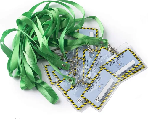 Vista 2 de Paquete de 12 cordones para niños, paquete de 12 decoraciones de suministros para fiestas temáticas de científicos locos, etiqueta personalizada
