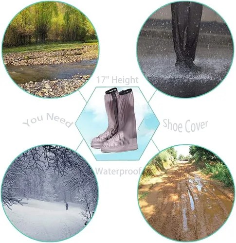 Vista 3 de Funda impermeable para botas, repetible y duradera, anti-esquí, protector de pierna de 17 pulgadas, protector de pierna de alta portátil, transporte