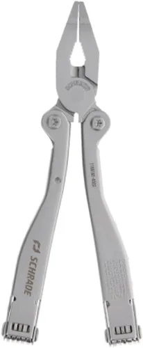 Vista 2 de Schrade Delta Class - Herramienta resistente de acero inoxidable de 20 piezas con abrelatas, alicates, destornilladores y funda para supervivencia