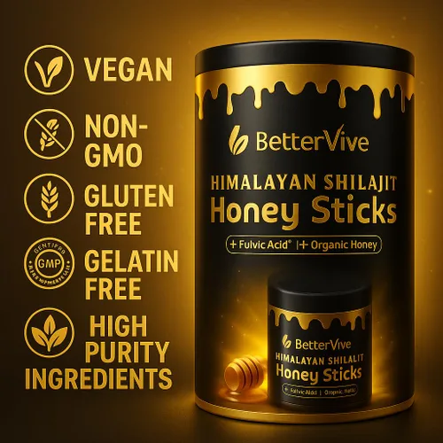 Vista 5 de Palitos de miel shilajit del Himalaya prémium – 30 paquetes de un solo uso Miel orgánica cruda + resina Shilajit superior del Himalaya 85+