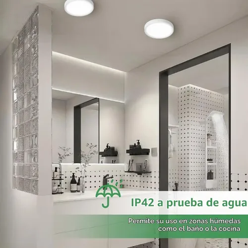 Vista 5 de Lámpara de techo empotrada LED blanca de 7 pulgadas, 2 unidades, 12 W, 1080 Blanco