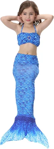 Vista 3 de Traje de baño para niñas pequeñas bikini halter con estampado de sirena pantalones cortos para niñas