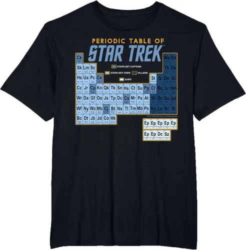 Vista 32 de Star Trek Camiseta de mesa periódica de la serie original, Negro, S