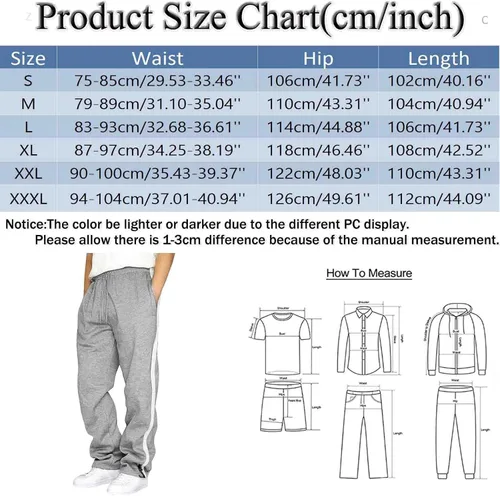 Vista 4 de Pantalones deportivos para hombre, ajuste holgado, pantalones deportivos para hombre, pantalones deportivos de ajuste holgado con cordón y bolsillo