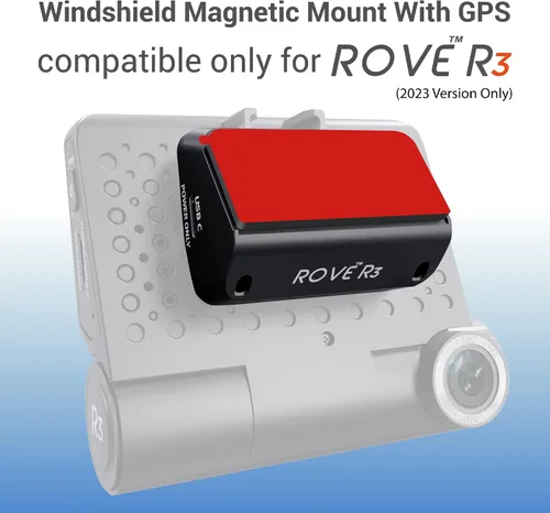 Vista 2 de ROVE Soporte magnético R3 con GPS integrado para cámara de tablero ROVE R3