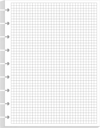 Vista 10 de Papel de rellenado de cuadrícula punteada de argolla clásico, insertos pre-perforados de Happy Planner de 9 argollas, papel de hoja suelta de 100