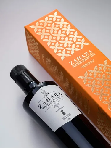 Vista 8 de Aceite de oliva virgen extra Zahara de Italia AOVE puro siciliano Cosecha temprana rica en polifenol prensado en frío Ganador de múltiples