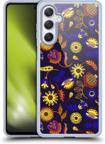 Vista 11 de Head Case Designs Officially Licensed Haroulita Blue Red Ethnic Pattern Gel Case [Military Grade Protection] Compatible with Samsung Galaxy M54 5G