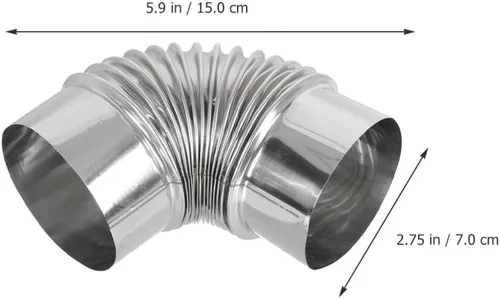 Vista 5 de ARTIBETTER Tubo de estufa de leña, estufa de calefacción de 2.8 in, codo de chimenea de escape, accesorios para estufa de campamento, mangueras