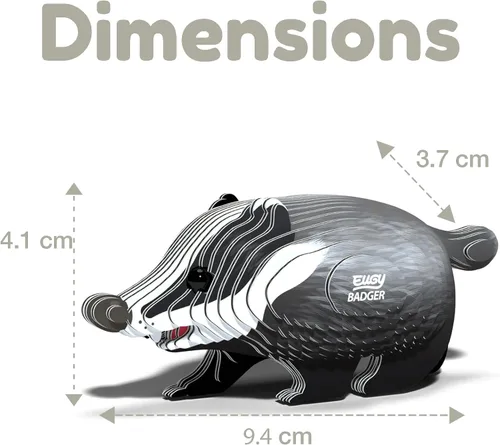 Vista 3 de EUGY 094 Badger - Rompecabezas de papel 3D ecológico