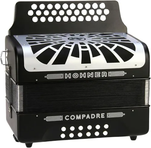 Vista 5 de Hohner Compadre Acordeón Diatónico - Llaves de FBbEb (FA) - Negro