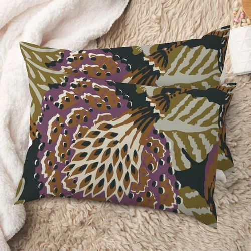 Vista 16 de Juego de 2 almohadas coloridas de estilo chinoiserie, color rosa intenso, azul real, peonía, floral, blanco, lino, estilo chinoiserie, para sofá