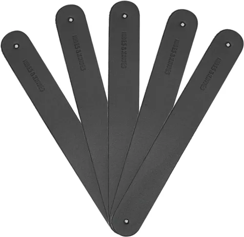 Vista 8 de Hides & Knives Tiradores de cuero para cajones en color negro liso, hechos a mano, seguros para niños, aspecto elegante, longitud flexible