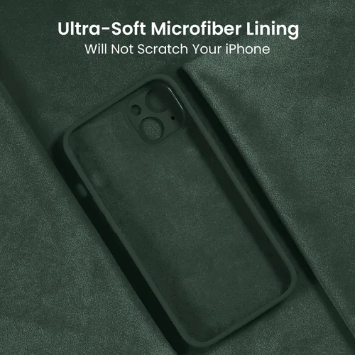 Vista 5 de FireNova Funda diseñada para iPhone 13, funda de silicona mejorada [protección de cámara], forro interior de microfibra antiarañazos, 6.1 pulgadas